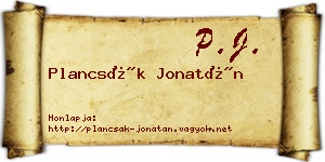 Plancsák Jonatán névjegykártya
